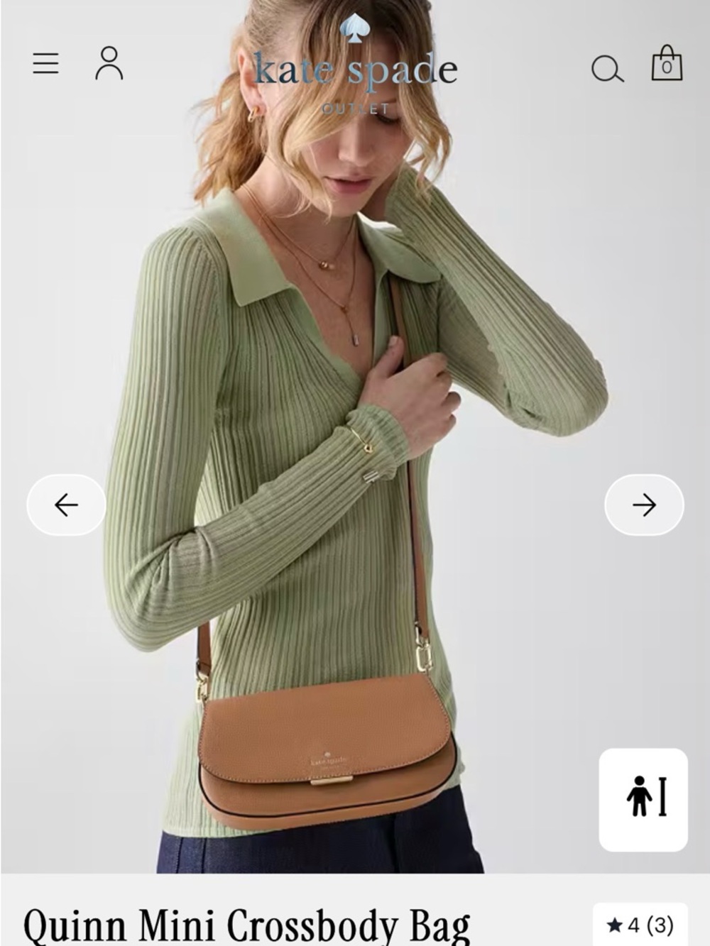 kate spade tan pebbled leather crossbody with gold-tone hardware